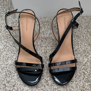 14th & Union Black Patent Strappy Heels